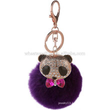 rabbit fur ball key chain / fur ball keychain / fur pom poms for decoration